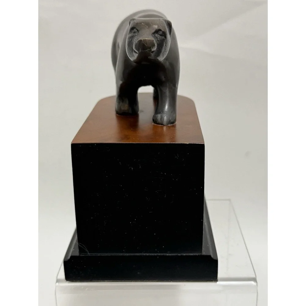 Vintage Wall Street Bookend Financial Market Office Decor Bear Side